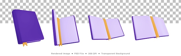 3d-rendering-sammlung von buchsymbolen, die für geschlossene buchhaltungen geöffnet sind