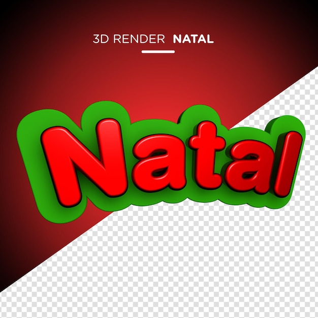 3D-Rendering-Schriftzug Weihnachten in Brasilien