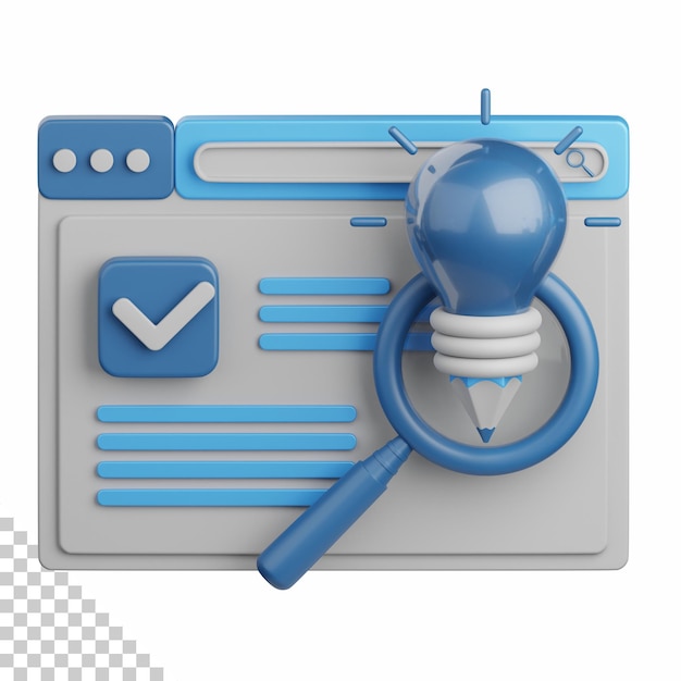 3d rendering search result isolated useful for seo website internet optimization and other