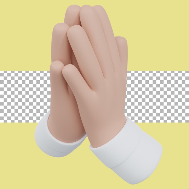 3D-Rendering segensreiche Hand Asien transparent
