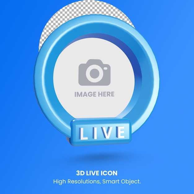 PSD 3d-rendering social media facebook live-streaming