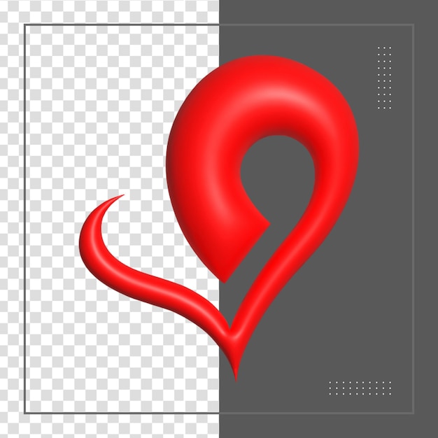 PSD 3d rendering social media heart icon concepto de aplicaciones de comunicación social en línea