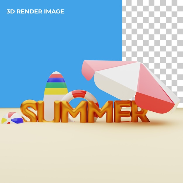 3d-rendering sommerkonzept