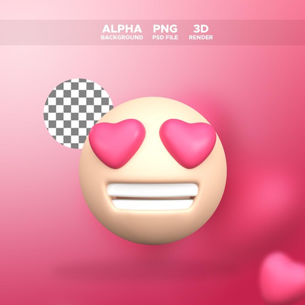 3d rendering sonrisa amor icono para diseño ilustración san valentín