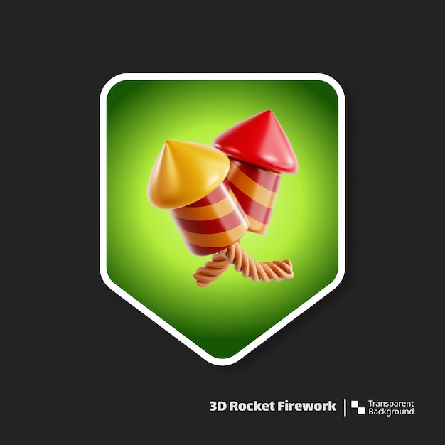 PSD 3d-rendering-spiel-asset raketenfeuerwerk