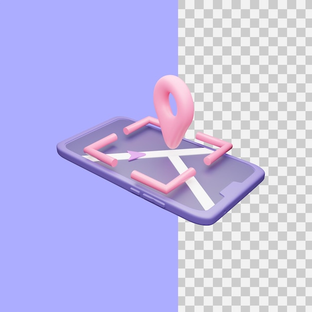 PSD 3d-rendering-standort-symbol