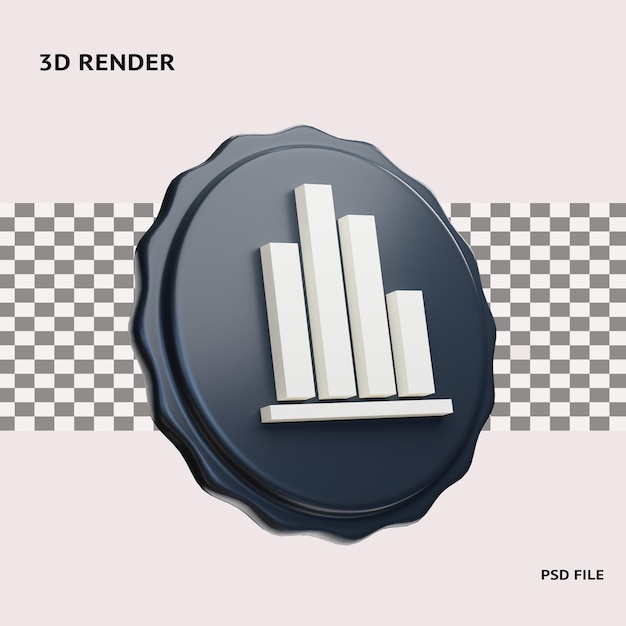 3D-Rendering Statistik Graphicon Illustrationsobjekt mit transparentem Hintergrund