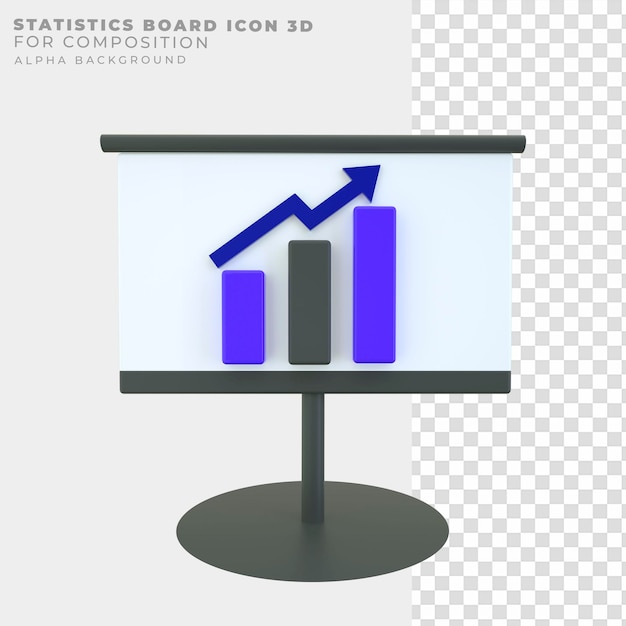 3D-Rendering-Statistiktafel-Symbol