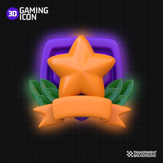 3D-Rendering STERN-ABZEICHEN-GAMING-SYMBOL