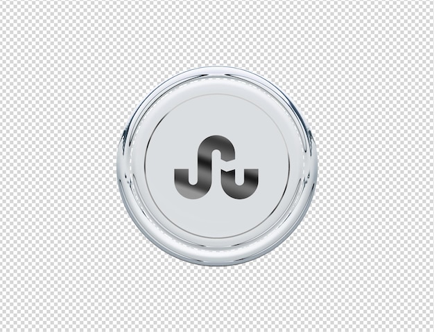 3D Rendering Stumbleupon Icono Plata Brillante