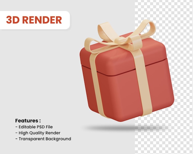3D-Rendering-Symbol der Geschenkbox isoliert