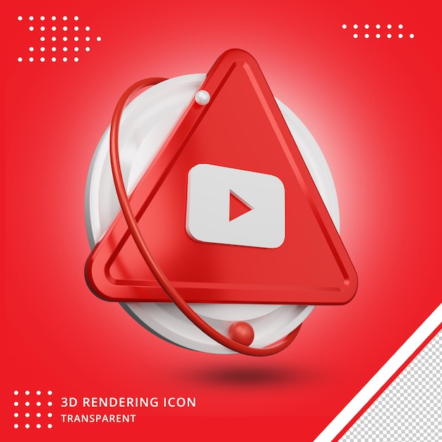 3D-Rendering-Symbol der Youtube-Social-Media-Anwendung