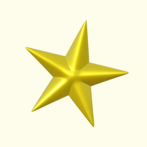 3D-Rendering-Symbol des goldenen Sterns
