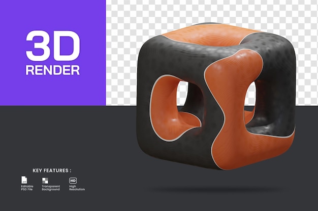 PSD 3d-rendering symbol für abstrakte form isoliert