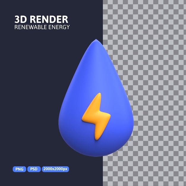 3d-rendering - symbol für wasserenergie