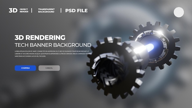 3D-Rendering-Technologie mit Bannerpsd-Schichten