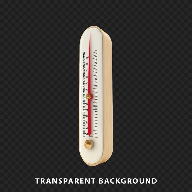 PSD 3d-rendering-thermometer isoliert auf transparentem hintergrund