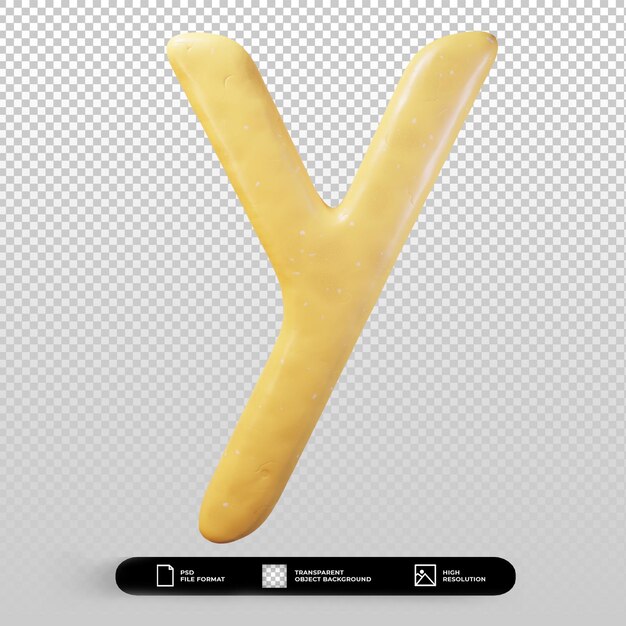 3D-Rendering Ton Stil Buchstabe y