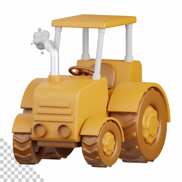 3d-rendering traktor isoliert nützlich für die landwirtschaft technologie intelligente farm und innovationsdesign