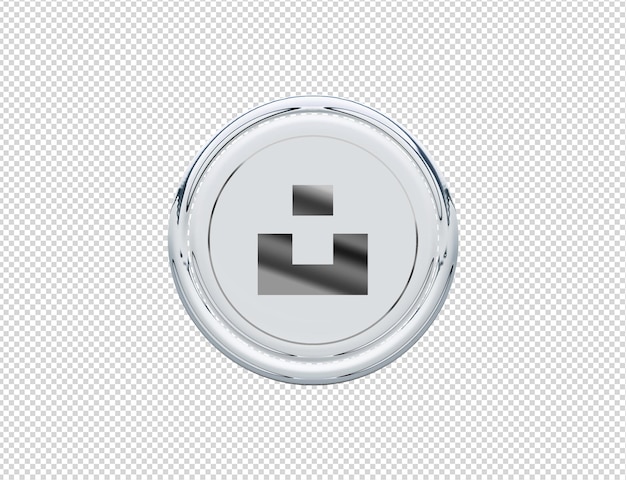 PSD 3d rendering unsplash icono plata brillante