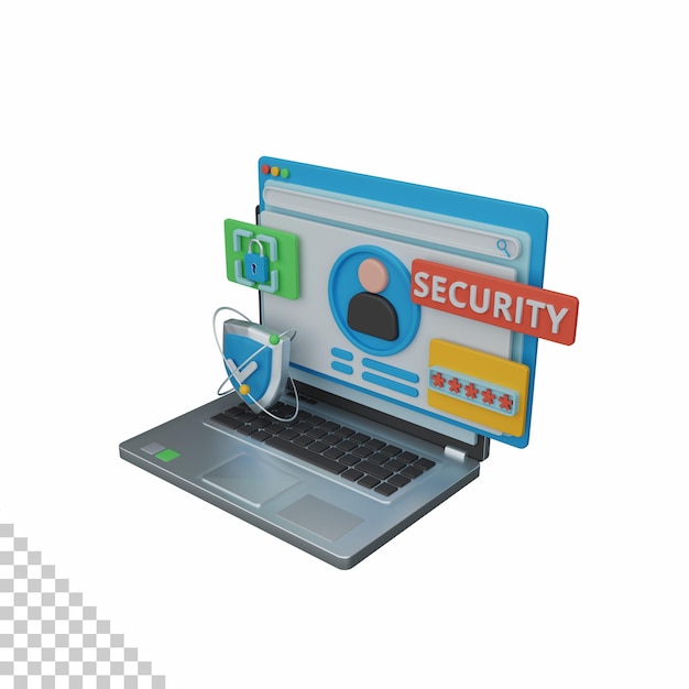 3d rendering user security isolated useful for business economy technology company and finance