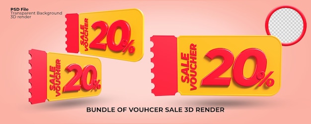 3d-rendering-verkaufsgutscheinnummer 20 prozent für bonusshop-render transparentes png