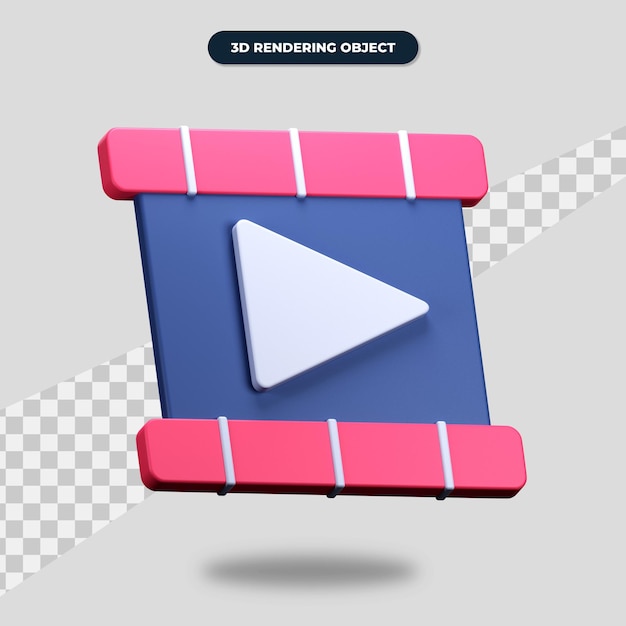 3d rendering video icon