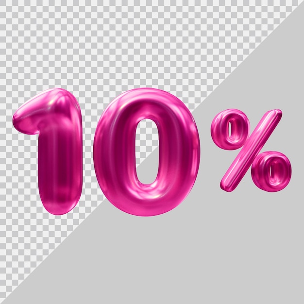 3D-Rendering von 10 Prozent mit modernem Stil