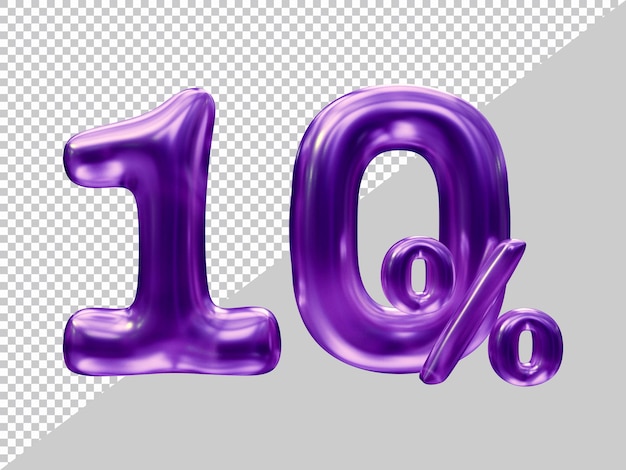 3D-Rendering von 10 Prozent mit modernem Stil