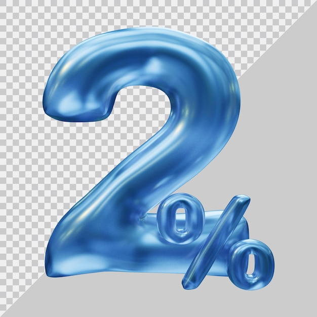 3D-Rendering von 2 Prozent mit modernem Stil