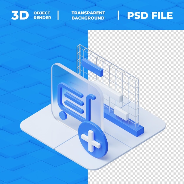 PSD 3d-rendering von 25d-hd-ikonen
