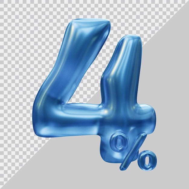 3D-Rendering von 4 Prozent mit modernem Stil