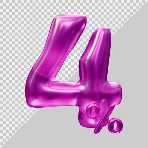 3D-Rendering von 4 Prozent mit modernem Stil