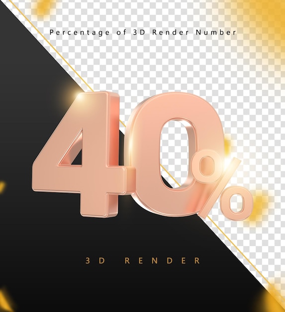 3D-Rendering von 40 Prozent - Digitale Kunstvisualisierung