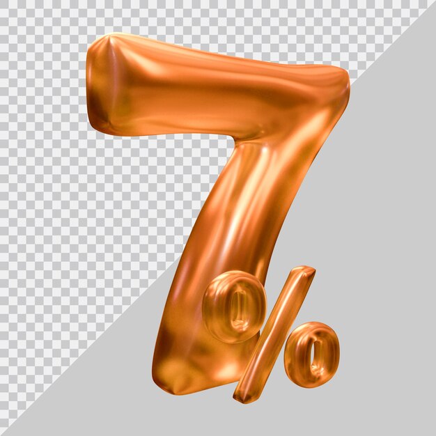 3D-Rendering von 7 Prozent mit modernem Stil