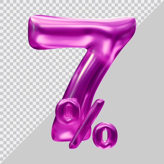 3D-Rendering von 7 Prozent mit modernem Stil