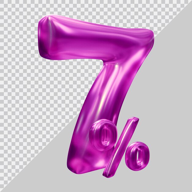 3D-Rendering von 7 Prozent mit modernem Stil