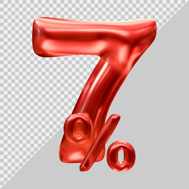 3D-Rendering von 7 Prozent mit modernem Stil