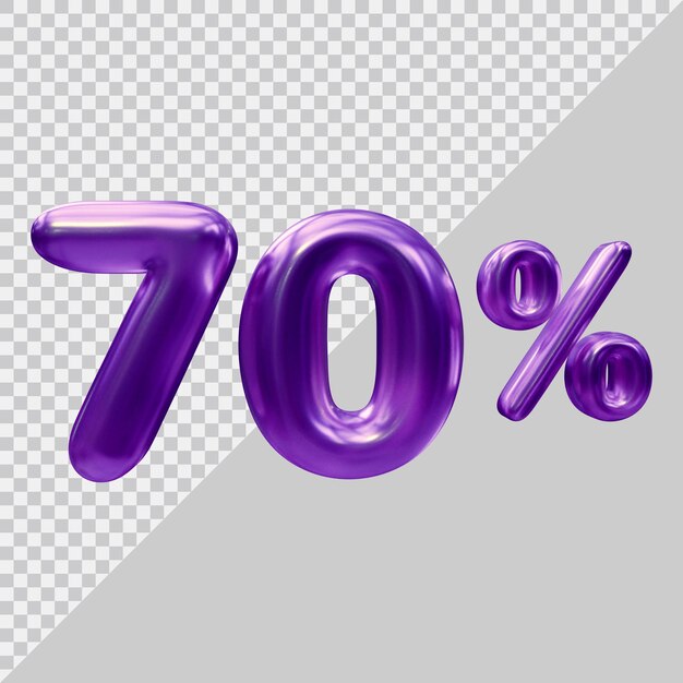 3D-Rendering von 70 Prozent mit modernem Stil