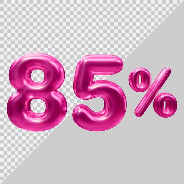 3D-Rendering von 85 Prozent mit modernem Stil