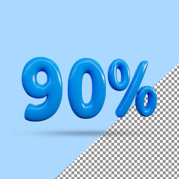 3D-Rendering von 90 Prozent Texteffekt