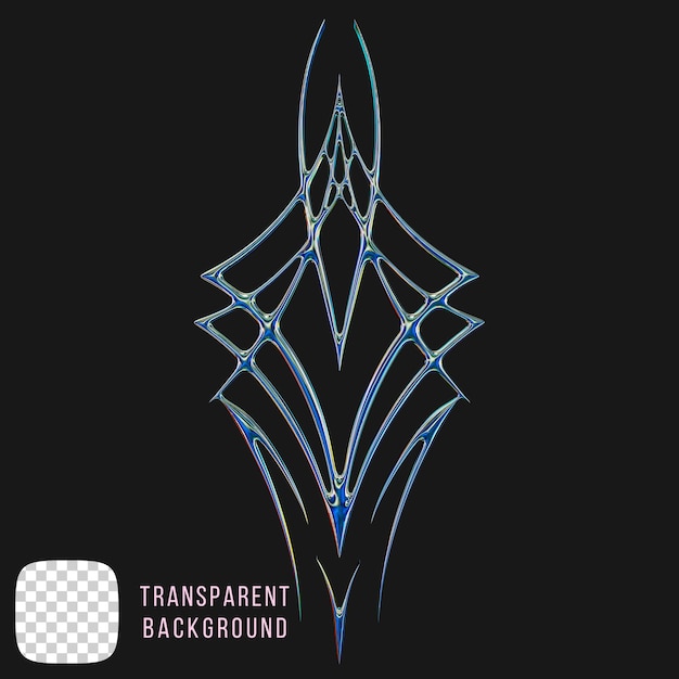 3D-Rendering von abstrakten Formen in Psd-Chrom