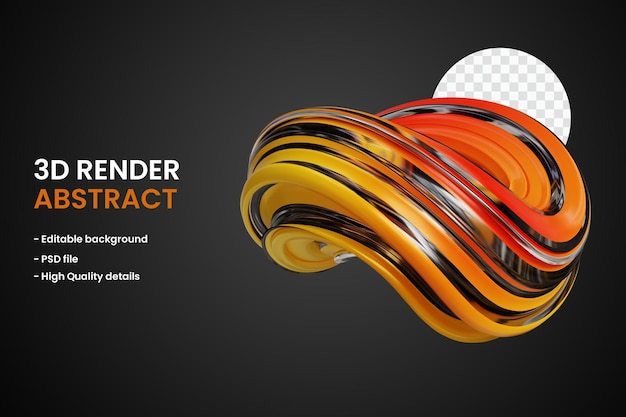 3D-Rendering von abstrakten Formen mit bearbeitbarem Design