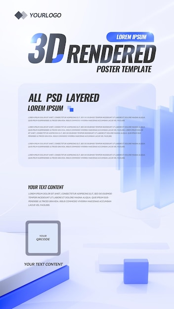 3D-Rendering von abstrakten Geo-Postern