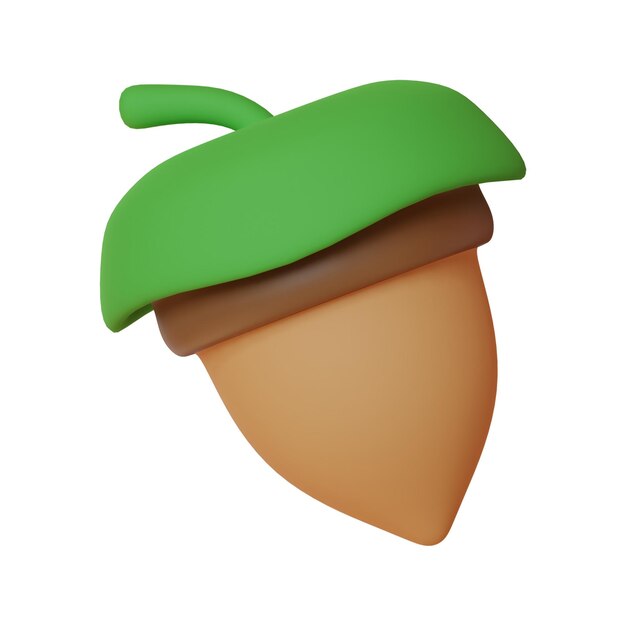 3D-Rendering von Acorn Oak Nut Food-Konzeptillustration
