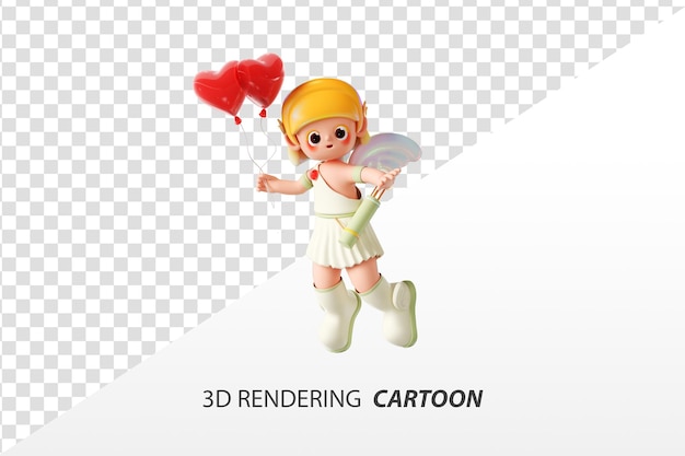 3d-rendering von amor-cartoon-bild