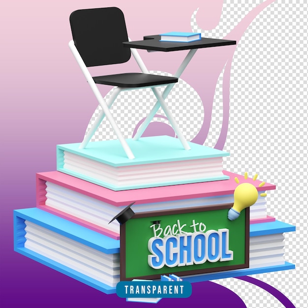 3d-rendering von back to school illustration
