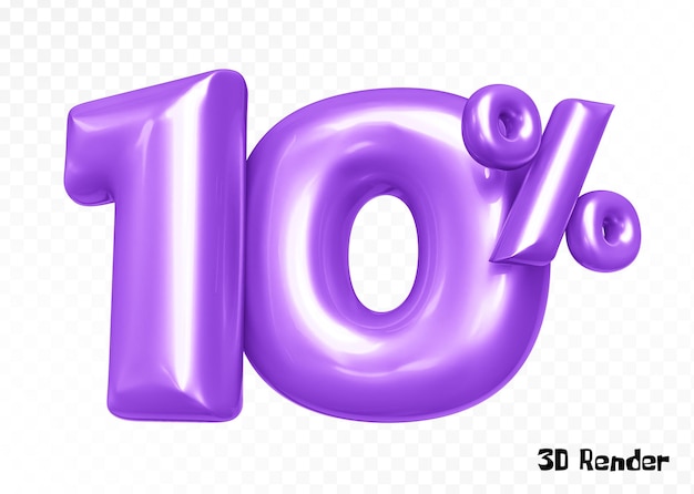 3D-Rendering von Ballon-Lila-Zahlen