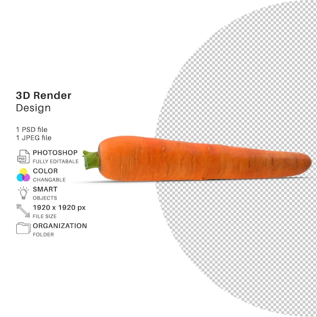 3d-rendering von bio-karotten