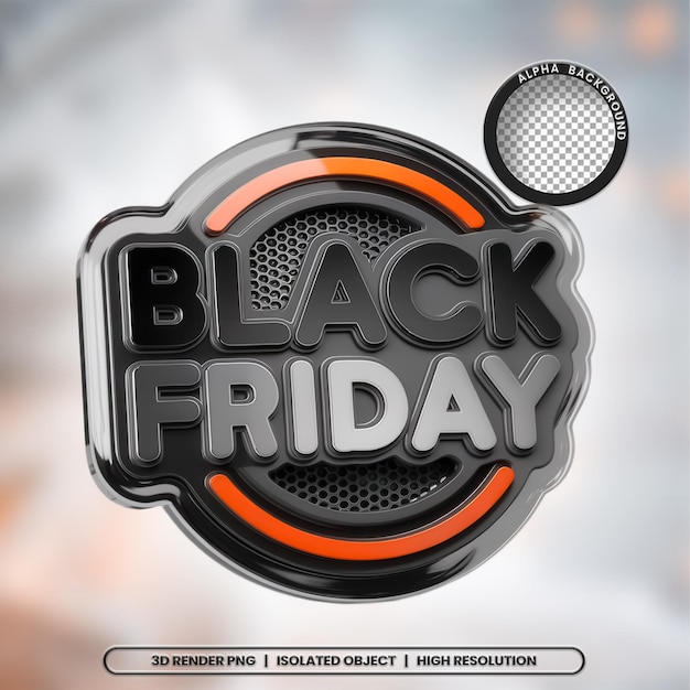 3D-Rendering von Black Friday Stamp Element Icon PSD PNG